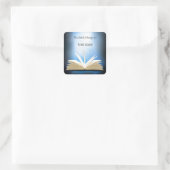 ブックパーソナライズされたデザイン蔵書票シールを開く スクエアシール (バッグ)