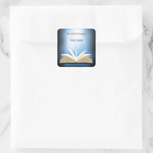 ブックパーソナライズされたデザイン蔵書票シールを開く スクエアシール (バッグ)