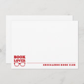 ブックパーソナライズされた恋人のブッククラブフラット ノートカード (正面/裏面)