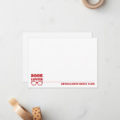ブックパーソナライズされた恋人のブッククラブフラット ノートカード (正面/裏面インサイチュ)
