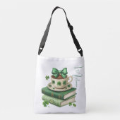 ブックパーソナライズされた、コーヒー&シャムロックトートバッグ クロスボディバッグ (裏面)