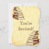 ブックパーティーヴィンテージアートカスタムの招待 招待状 (正面)