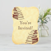 ブックパーティーヴィンテージアートカスタムの招待 招待状 (スタンド正面)