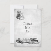 ブックパーティーヴィンテージアートカスタム招待状 招待状 (正面)