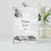 ブックパーティーヴィンテージアートカスタム招待状 招待状 (スタンド正面)