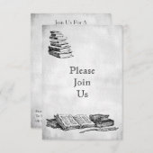 ブックパーティーヴィンテージアートカスタム招待状 招待状 (正面/裏面)