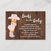 ブックピンクの女性のカーボーイの赤ちゃんシャワー挿入カードを持って来る プレイスカード (正面)