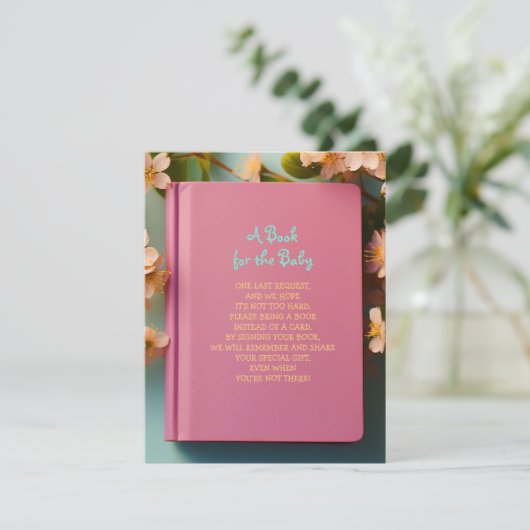 ブックピンクミントグリーンアクアベビーシャワーカードを持ってくる 招待状