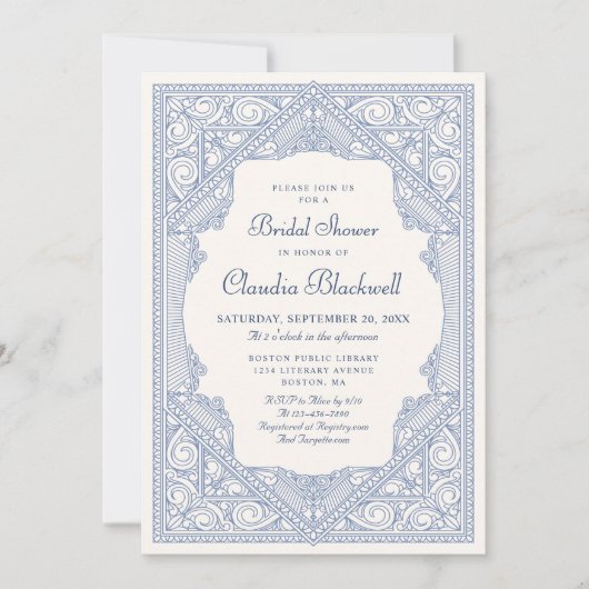 ブックフェアリーテールブライダルシャワー 招待状 (正面)