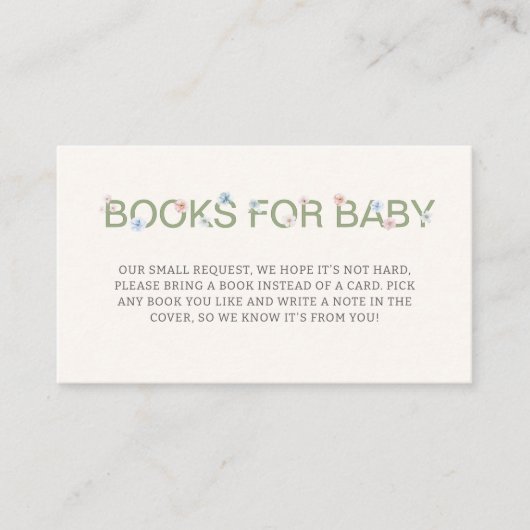 ブックフォーベビーパステルピンクブルーフローラ エンクロージャーカード (正面)