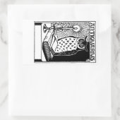 ブックフクロウ&キャンドル 長方形シール (バッグ)