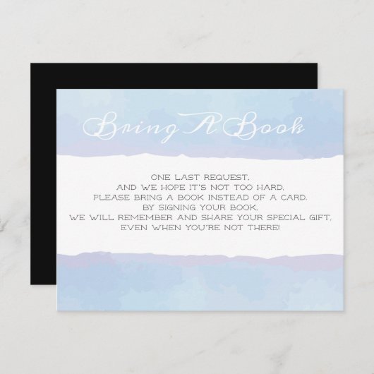 ブックブルーウォーターの赤ちゃんシャワーの囲いを持って来る 招待状 (正面/裏面)