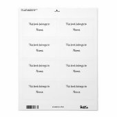 ブックプレート – 白シンプル色 ラベル (フルシート)