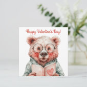 ブックベアのバレンタインデー カード (スタンド正面)