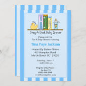 ブックベイビーシャワーの招待状（男の子） 招待状 (正面/裏面)