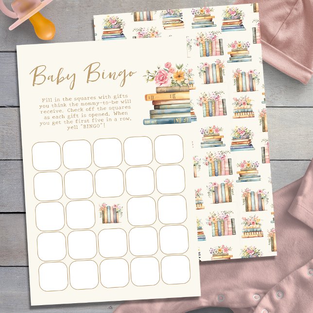 ブックベイビービンゴゲーム (Books Baby Shower Bingo Game Cards by Painted Paperie
)