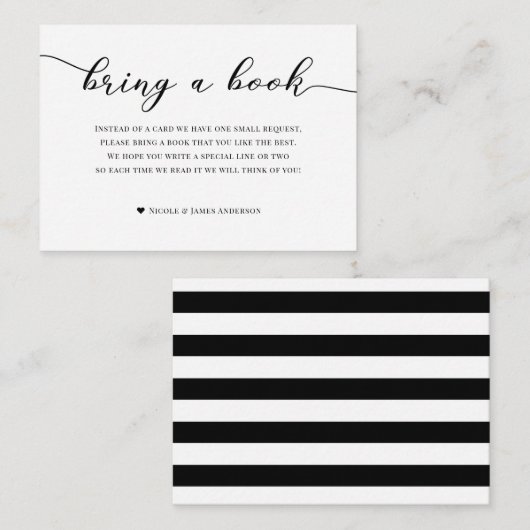 ブックベビーエンクロージャシック白黒のストライプ持ち込み エンクロージャーカード (正面/裏面)