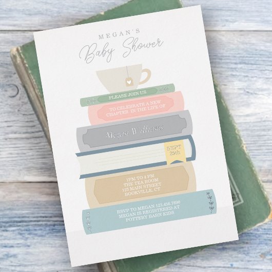 ブックベビーシャワフォイル招待状 箔招待状