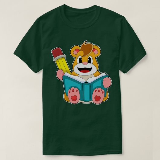 ブックペン付きハムスター Tシャツ (デザイン正面)