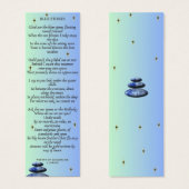 ブックページのブックマークのための詩の青い石 (正面&裏面)