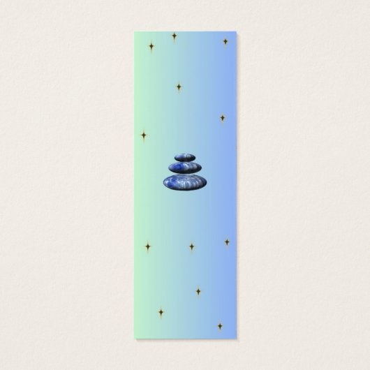 ブックページのブックマークのための詩の青い石 (裏面)