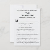 ブックページ文芸結婚式RSVPレスポンスカード 出欠カード (正面)