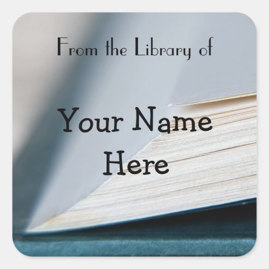 ブックページ蔵書票シール スクエアシール (正面)