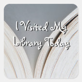 ブックページ#2私は私の図書館のステッカーを訪問した スクエアシール (正面)
