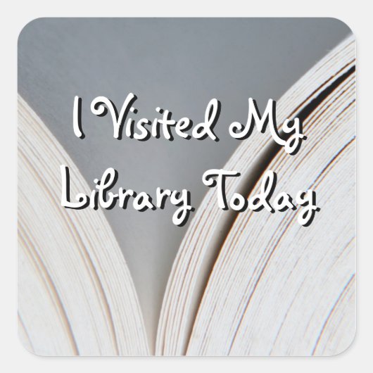 ブックページ#2私は私の図書館のステッカーを訪問した スクエアシール (正面)
