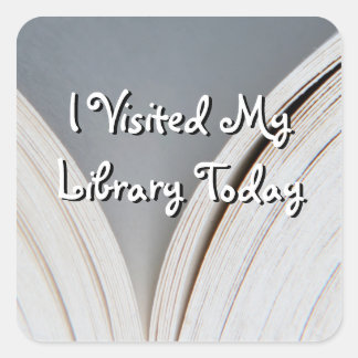 ブックページ#2私は私の図書館のステッカーを訪問した スクエアシール