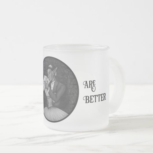 ブックボーイフレンドキス フロストグラスマグカップ (正面右)