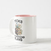 ブックマイウィークエンドプラン英語先生 おもしろい ツートーンマグカップ (正面左)