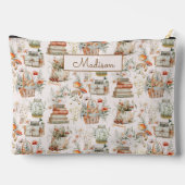 ブックマッシュルームフローラお洒落コテージコアパターン アクセサリーポーチ (裏面)