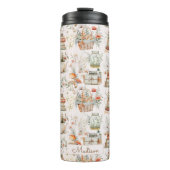 ブックマッシュルームフローラお洒落コテージコアパターン タンブラー (正面)