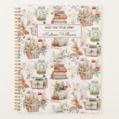 ブックマッシュルームフローラお洒落コテージコアパターン プランナー手帳 (正面)