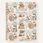 ブックマッシュルームフローラコテージコアパターンノート ノートブック (正面)