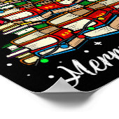 ブックマメリースブッククリスマスツリーブックラバーサントス ポスター (角)