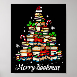 ブックマメリースブッククリスマスツリーブックラバーサントス ポスター