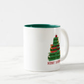 ブックマメリースブックツリークリスマスホリデーギフト ツートーンマグカップ (正面右)