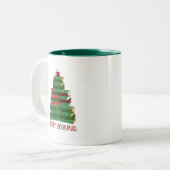 ブックマメリースブックツリークリスマスホリデーギフト ツートーンマグカップ (正面左)