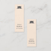 ブックマークから覗く可愛い黒猫引用文 スキニー名刺 (正面/裏面)