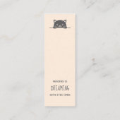 ブックマークから覗く可愛い黒猫引用文 スキニー名刺 (裏面)