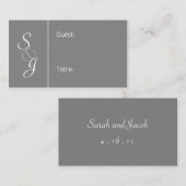 ブックマークされた披露宴シーティングカード – グレー プレイスカード (正面/裏面)