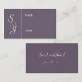 ブックマークされた披露宴シーティングカード – ナス プレイスカード (正面/裏面)