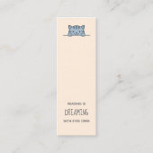 ブックマークの上から見た灰色の猫の猫引用文 スキニー名刺 (正面)