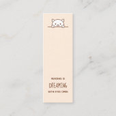 ブックマークの上から覗く白猫引用文 スキニー名刺 (正面)