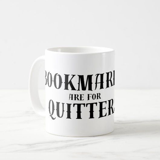 ブックマークは敗者のためのマグカップ - 面白い本好き コーヒーマグカップ (正面左)