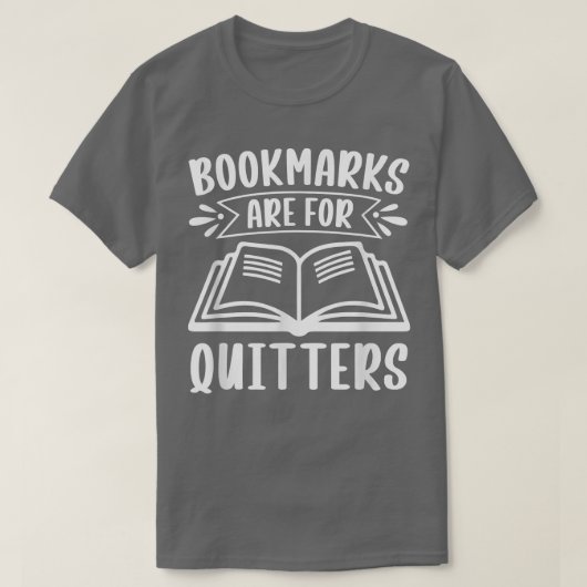 ブックマークは本好きの人々の待ち伏せ用 Tシャツ (デザイン正面)