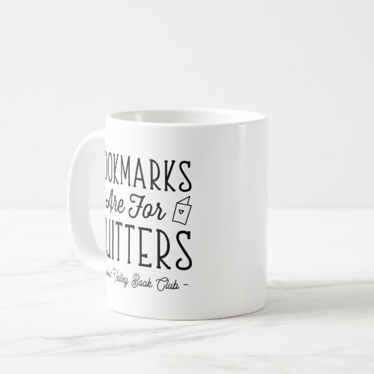 ブックマークはQuitersブッククラパーソナライズされたブ用 コーヒーマグカップ (正面左)