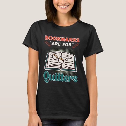 ブックマークはQuitter Book's用読。 Tシャツ (正面)